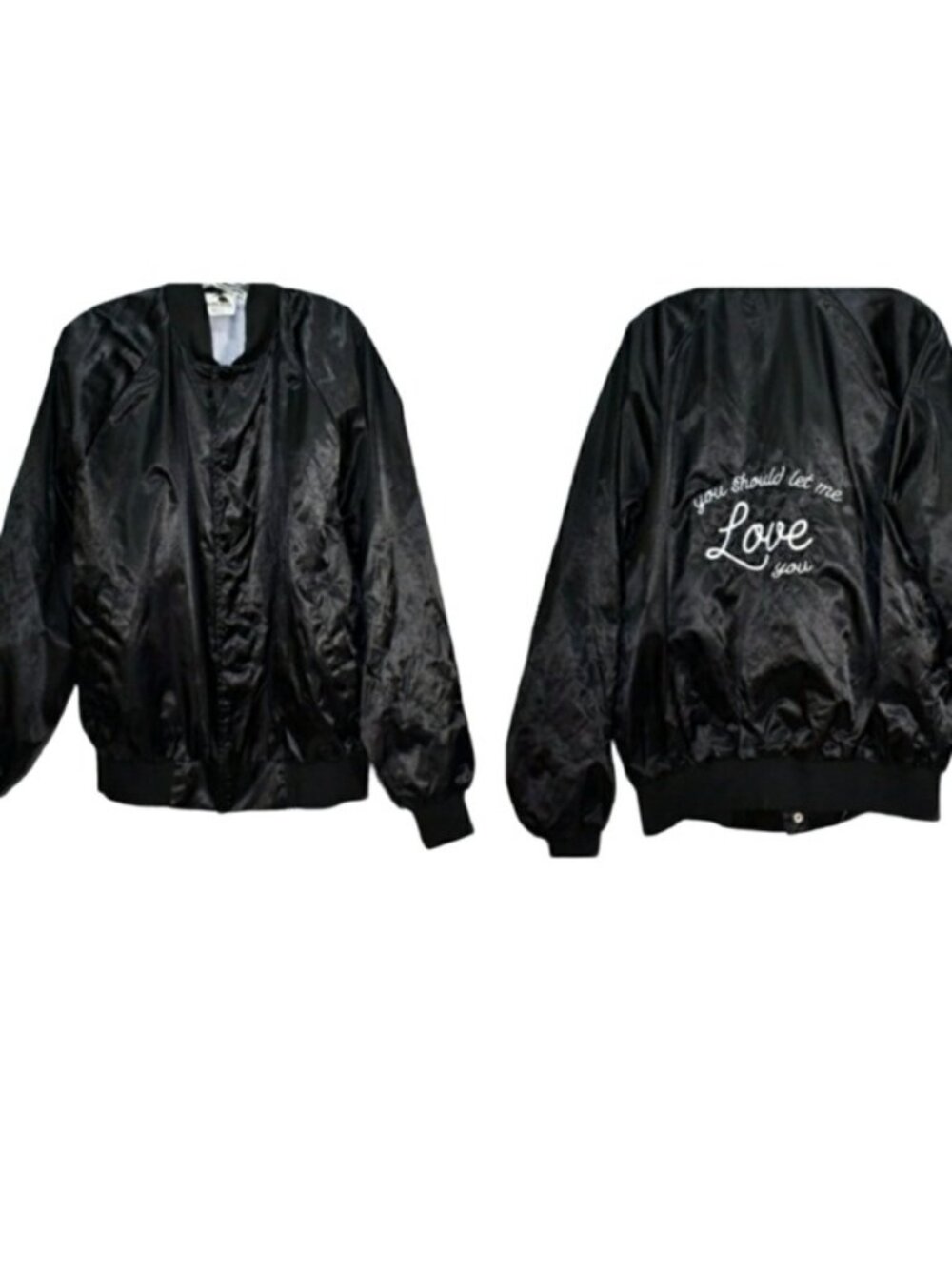 Women's Augusta Sprotswear Black Satin Baseball Jacket L
